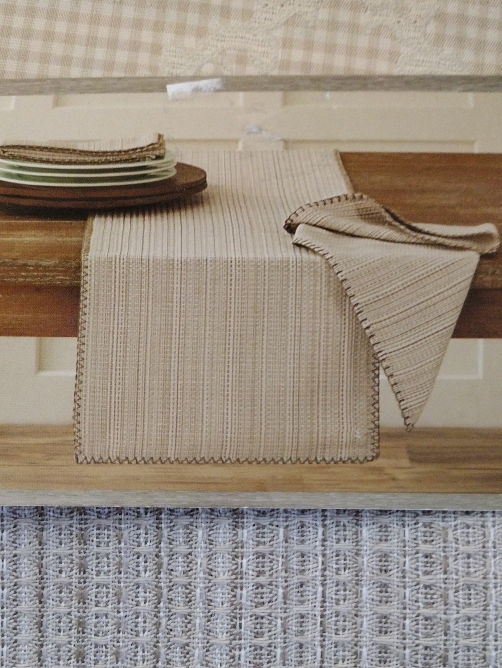 Threshold Gray Stripe Table Runner